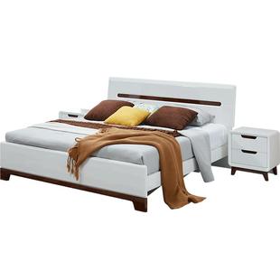 全友家居现代简约板式床1.8米主卧室双人大床北欧家具1米5高脚床