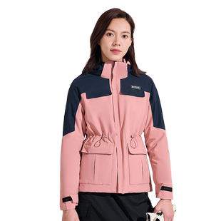 outdoor products 秋冬女士加绒户外三合一抓绒内胆冲锋衣收腰