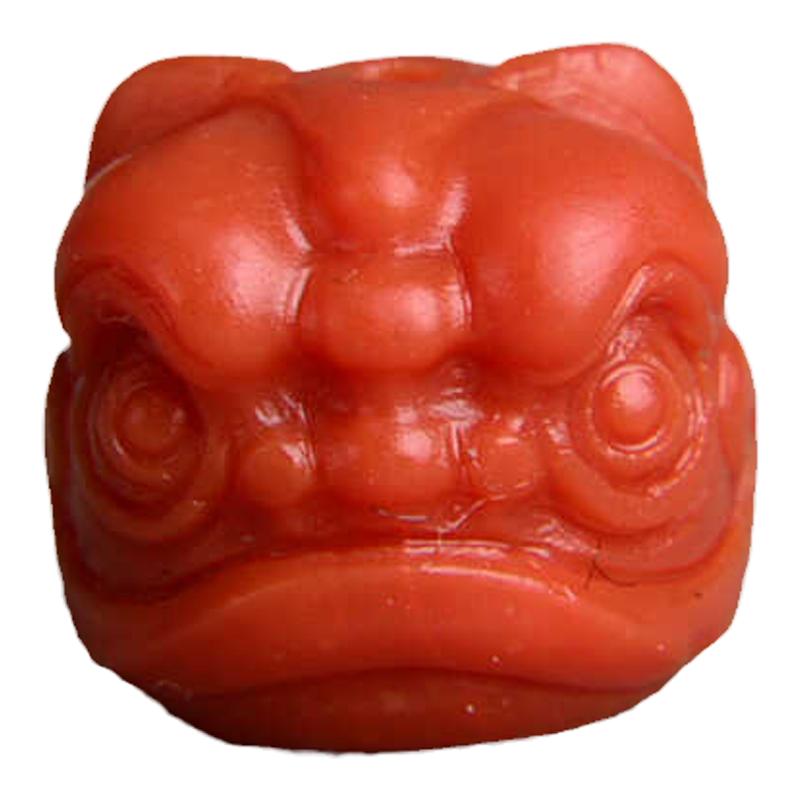 南红醒狮单珠九口料柿子红天然