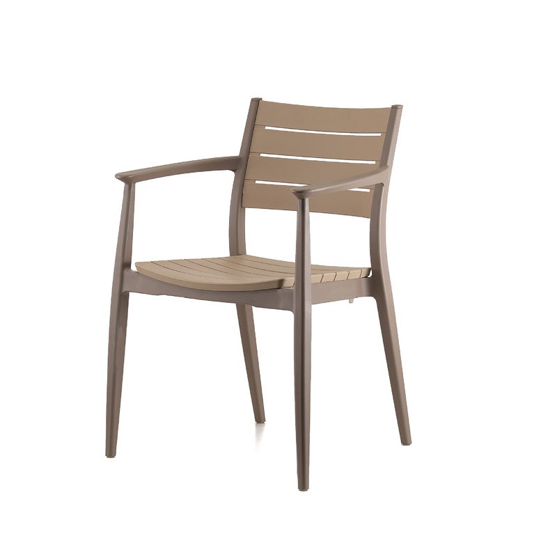 新中式时尚靠背扶手椅休闲椅塑料餐椅叠放咖啡厅餐厅椅子批发