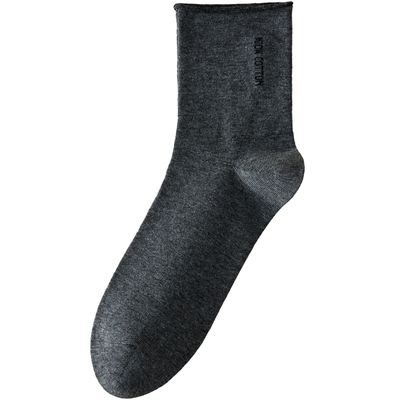 猫人卷边松口袜不勒脚纯棉防臭袜