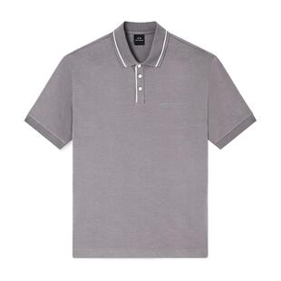 ARMANI EXCHANGE/阿玛尼秋冬新款男士弹力棉翻领短袖三粒扣Polo衫