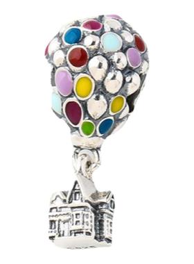 精工925纯银滴胶彩色热气球diy串珠仅吊坠女配饰飞屋小众设计配饰