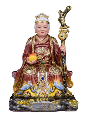 山神爷奶汉白玉供奉摆件