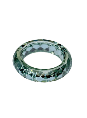 简约款深绿色莫桑石刻面戒指 大克拉菱形日常百搭戒指 中性设计