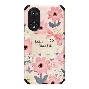 花丛卡片适用荣耀60手机壳60se女款荣耀50pro新款华为荣耀30s镜头全包20防摔小羊皮原创网红ins风个性创意青