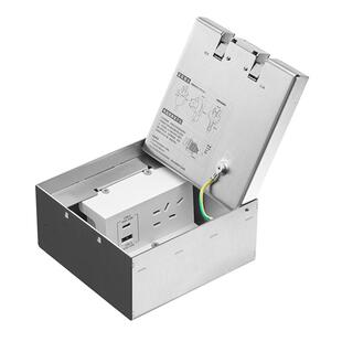 公牛带usb五孔地插插座typec充电隐形超薄不锈钢嵌入隐藏地面纯平