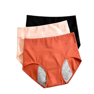 高腰生理内裤女纯棉透气月经期大姨妈卫生裤三角裤头简约棉质收腹