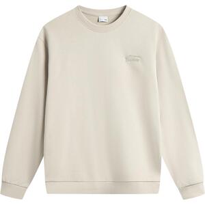 李宁卫衣男士秋季情侣圆领套头衫黑色宽松长袖针织上衣运动服女款