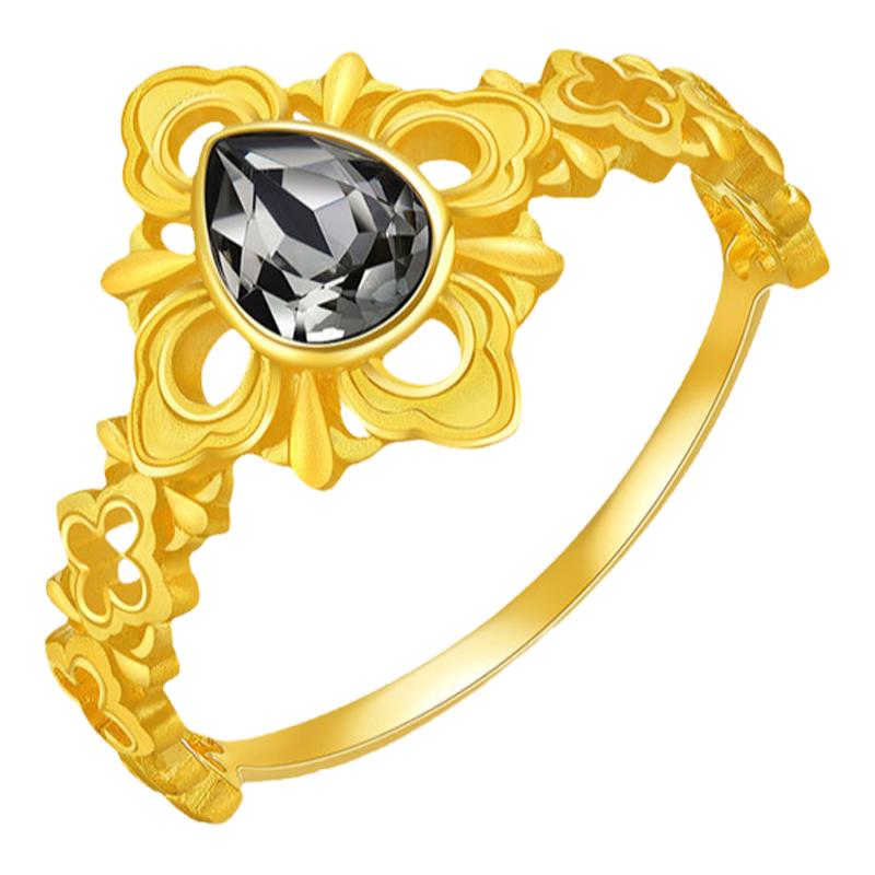 justgold鎮(zhèn)金店歐庭魅影黃金足金戒指1727831Y