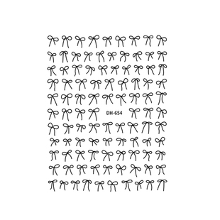 美甲金银黑白红极细法式蝴蝶结百搭简约ins风少女心指甲贴纸