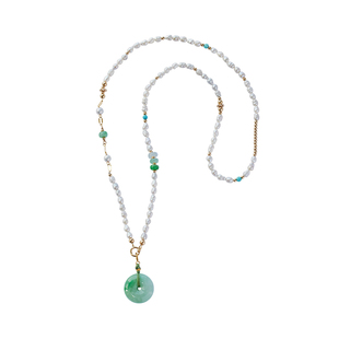 赛赛莉安原创设计天然翡翠巴洛克淡水珍珠锁骨链长款项链轻奢新款