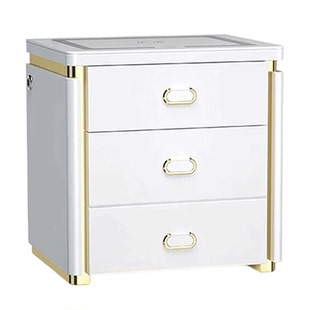 虎牌保险柜床头柜一体触摸三色灯台面3D蓝牙音响指纹密码锁多功能