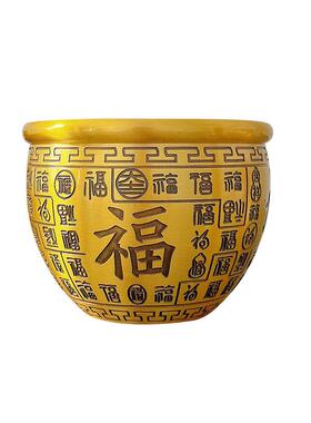 黄铜百福米缸摆件客厅店铺装饰