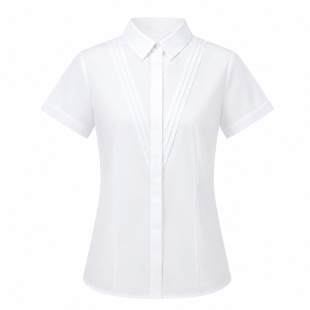 白衬衫女短袖工作服职业夏季新款设计感小众高级上衣工装白色衬衣
