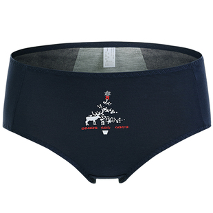 2条装百伶百俐经期生理防漏内裤少女纯棉中腰大姨妈例假三角底裤