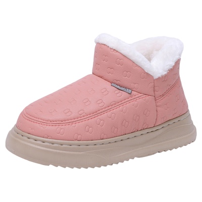 冬季加绒加厚保暖皮面棉鞋