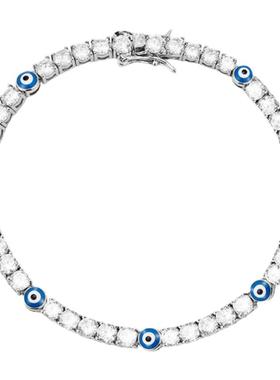 KREAM 满钻眼珠网球手链男嘻哈女同款轻奢高级情侣生日礼物