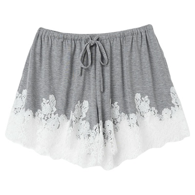 DUIDAO对倒亚麻蕾丝装饰短裤