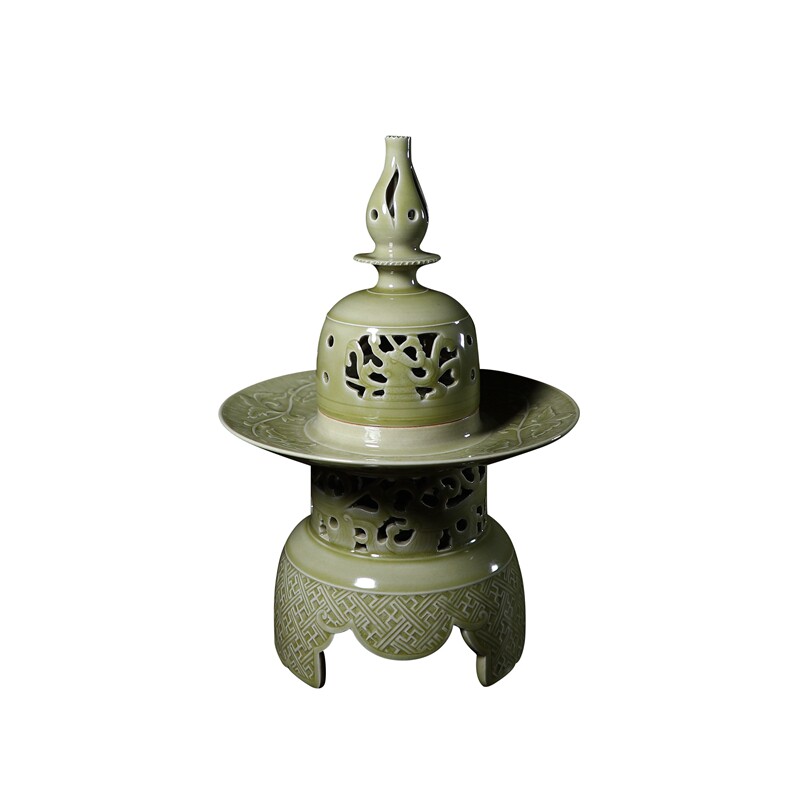 朱知平龙泉青瓷高端家居摆件天香炉中式香道香器金奖作品手工收藏