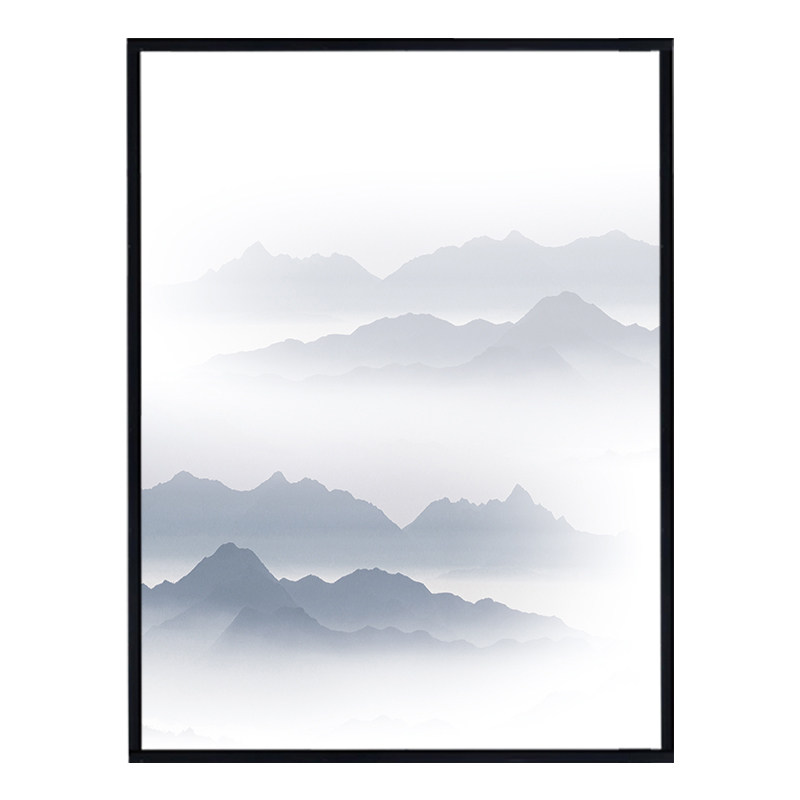 推拉门窗户山水画移门防晒遮光