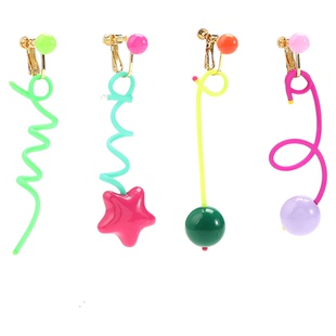 蒜了耳饰彩色多巴胺可变造型趣味耳钉可爱童趣不撞款耳夹甜酷耳环