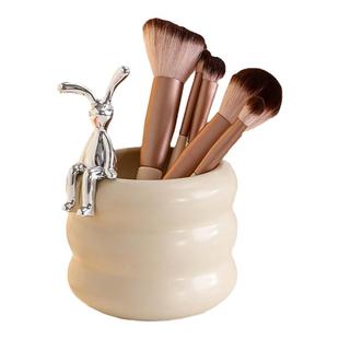 少女心可爱笔筒高级感大容量学生桌面收纳盒办公室卧室化妆台笔架