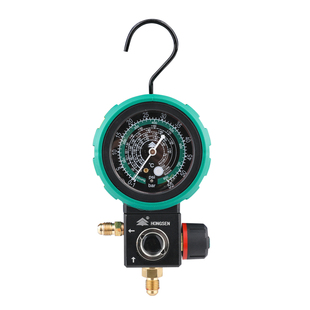 正品鸿森M480压力表R22r410a空调冷媒加氟表雪种单表阀球阀加液表