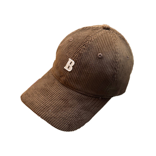 儿童棒球帽子秋冬季灯芯绒鸭舌大男孩小马痞帅气炸街春秋春季春款