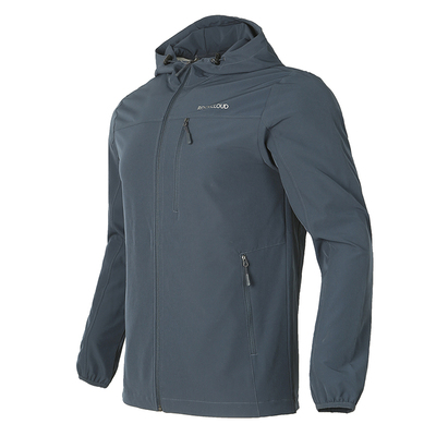 岩云春季新品防晒服轻薄软壳男士夹克外套连帽夹克防晒衣UPF50+