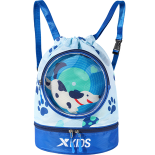 特步儿童泳包干湿分离大容量游泳专用包男女童防水便携收纳双肩包