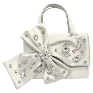 CANA&KANA设计感小众蝴蝶结镶钻缎面手提包包单肩斜挎2025新款冬