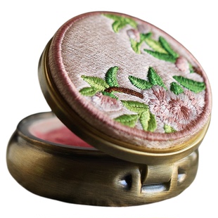 【预售15天】西泠印泥桃夭刺绣粉色印泥书画闲章专用便携印泥盒可爱女生礼物高级感生日礼物文房四宝书画礼品