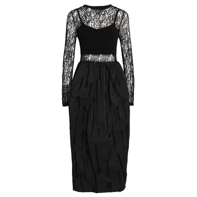 BLANCORE拼接茧型长裙