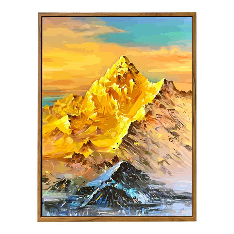 高级感风景日照金山数字油画DIY