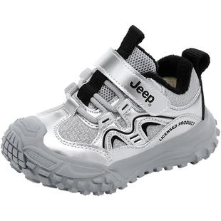 jeep儿童加绒运动鞋男童二棉鞋2025新款冬季保暖防水童鞋小童鞋子