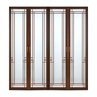 隔断门定制新中式推拉门窗客厅平移门阳台联动门实木无轨道折叠门