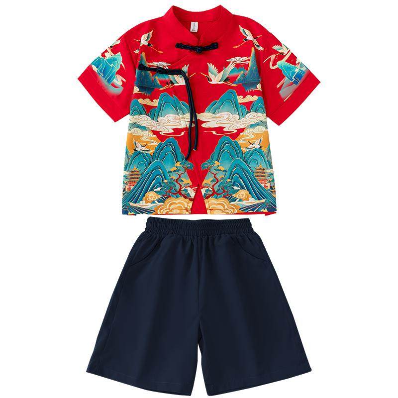 六一男童中国风汉服啦啦队演出服