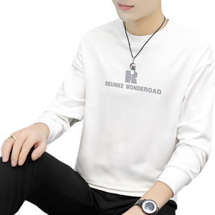 320g重磅白色卫衣男2025新款春秋款宽松潮流百搭圆领秋冬加绒长袖