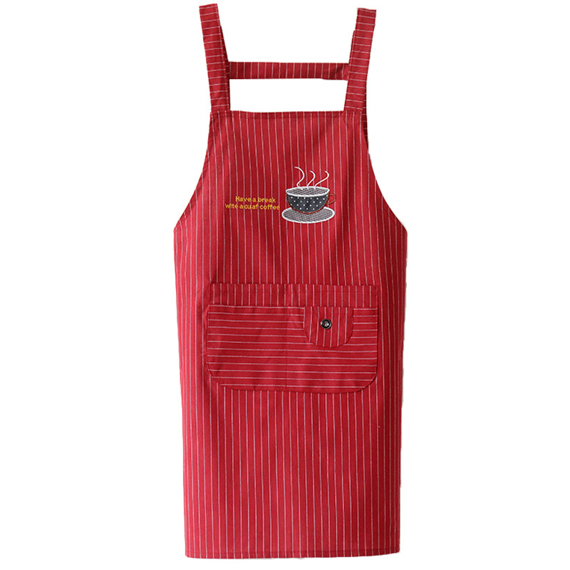 长袖棉布带袖围裙女工作反穿衣防油污加肥秋冬小个子厨房家用做饭