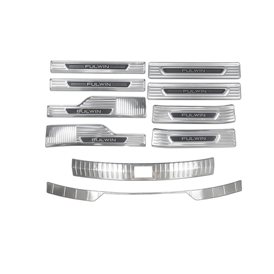 适用奇瑞风云T11门槛条不锈钢雪花纹迎宾踏板后备箱门后护板改装