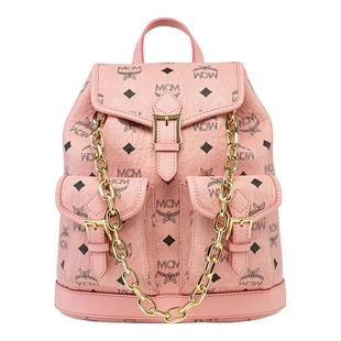 [送女友][新年礼物]MCM AREN迷你桃花粉抽绳链条双肩背包通勤旅行