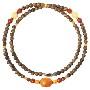 喜运宝「相伴之喜」回流枣珠蜜蜡奇楠沉香项链国风新中式女款首饰