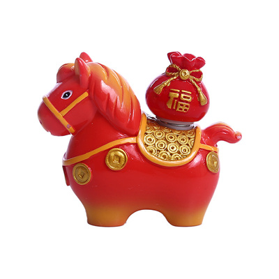 小马福福摆件新年装饰品氛围布置