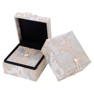 高档锦布盘扣首饰盒翡翠戒指吊坠手镯饰品包装礼盒文玩珠宝收藏盒