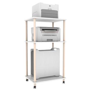 电脑主机托架 打印机置物架 可移动落地多层滚轮架子 桌边收纳架