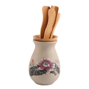 粗陶茶道六君子青瓷泡茶工具茶匙茶针茶漏茶夹茶则茶桶花瓶茶配件