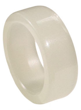 和田玉冰晴浅绿宽版戒指10号