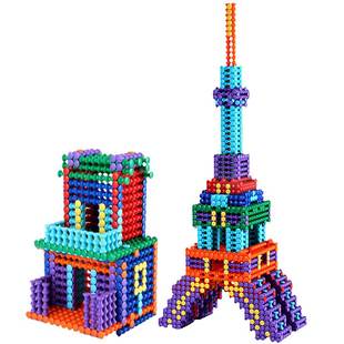 光华玩具141PCS机械版竹节棍儿童塑料拼装插男孩汽车飞机益智积木