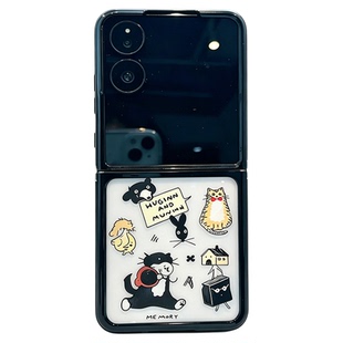 可爱趣味动物适用小米mixflip2手机壳新品小清新高级感OPPO Find N3 Flip折叠透明三星Galaxy Z Flip7保护套